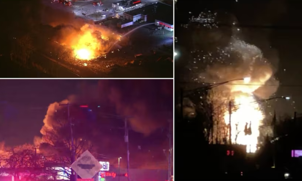 Massive Michigan industrial fire sparks hundreds of explosions