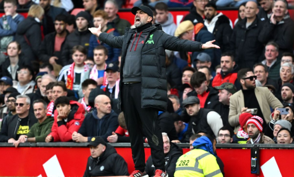 Jurgen Klopp's hopes of ending his Liverpool tenure with a Premier League title triumph were dented at Old Trafford.