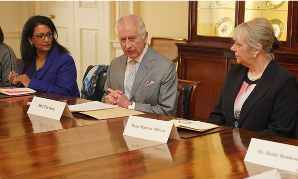 King Charles III at Buckingham Palace for a Windsor Leadership Trust event last week