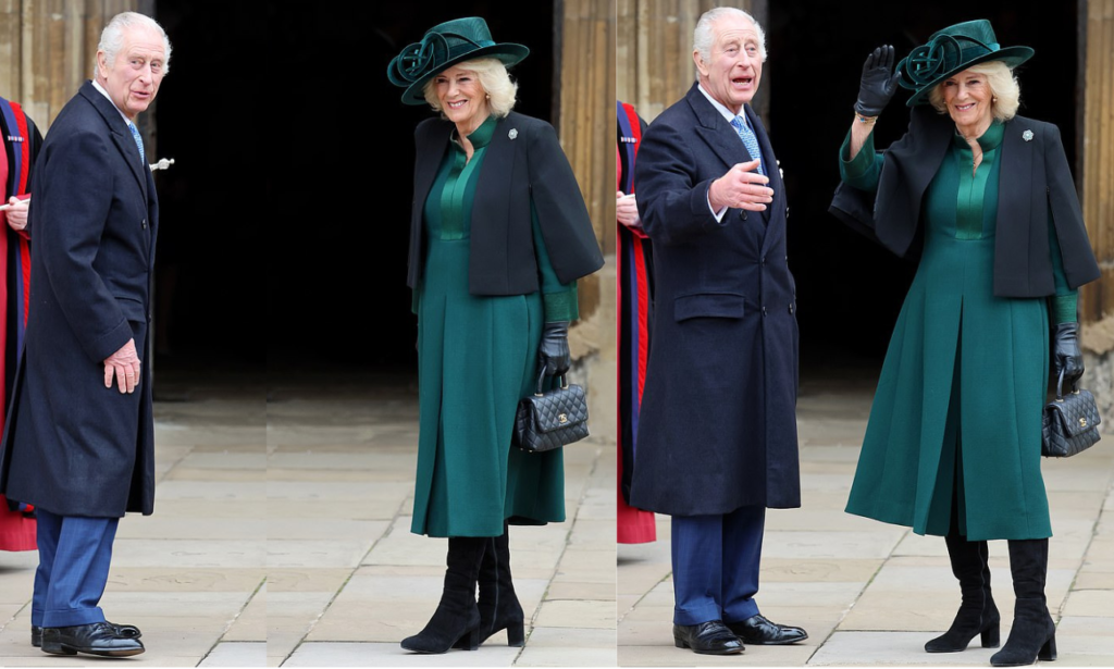 Princess Anne and Prince Edward were protective of King Charles at the Easter Sunday service in Windsor