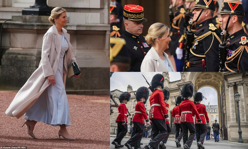 The Duchess of Edinburgh smiled as she attended the ceremony today 